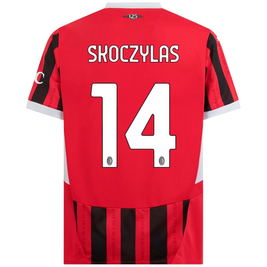 Kinder Mateusz Skoczylas #14 Rot Schwarz Heimtrikot Trikot 2024/25 T-Shirt