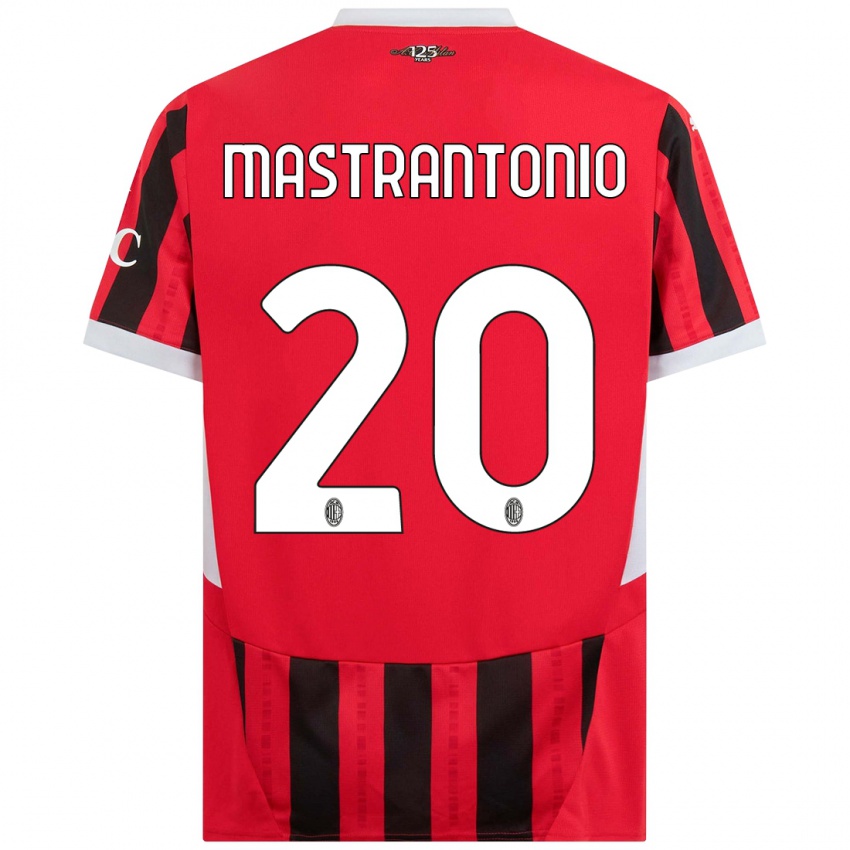 Kinder Davide Mastrantonio #20 Rot Schwarz Heimtrikot Trikot 2024/25 T-Shirt