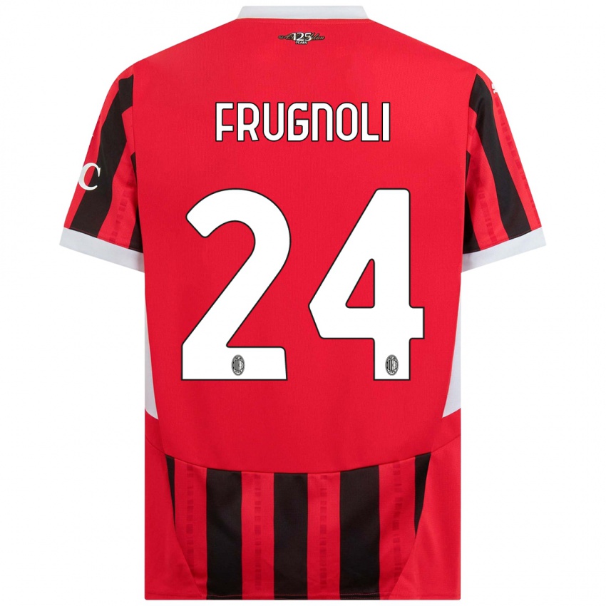 Kinder Leonardo Frugnoli #24 Rot Schwarz Heimtrikot Trikot 2024/25 T-Shirt