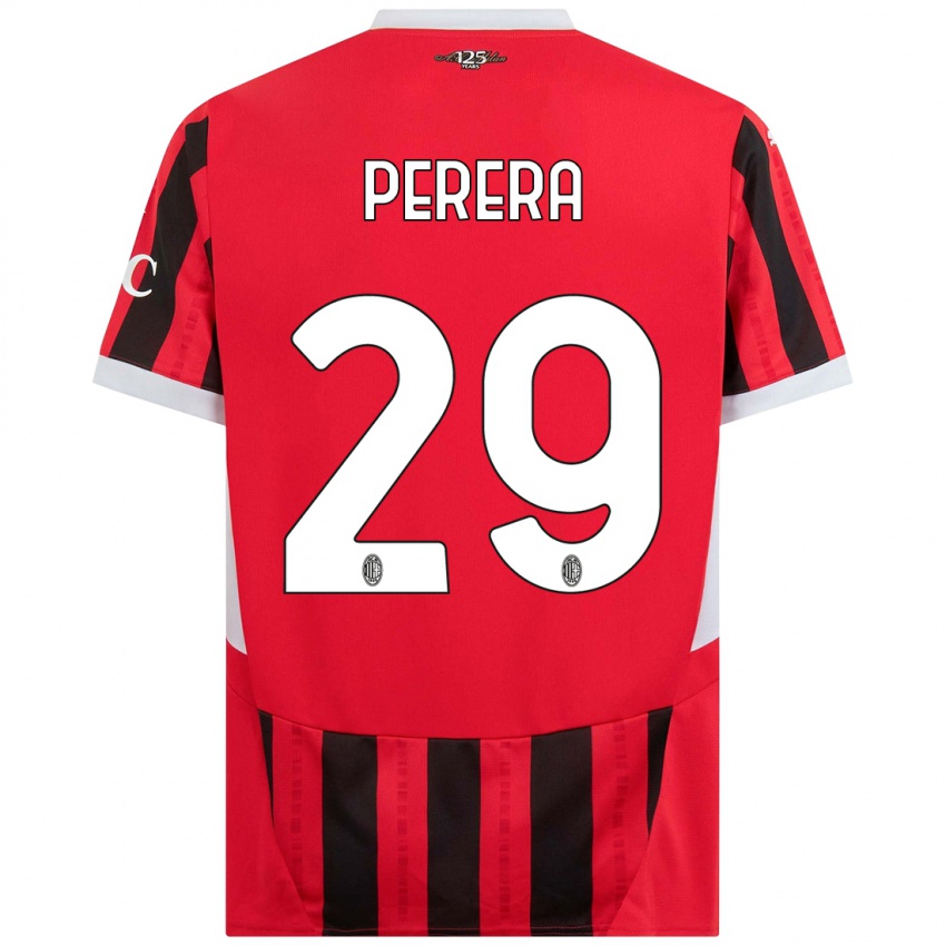 Kinder Nirash Perera #29 Rot Schwarz Heimtrikot Trikot 2024/25 T-Shirt