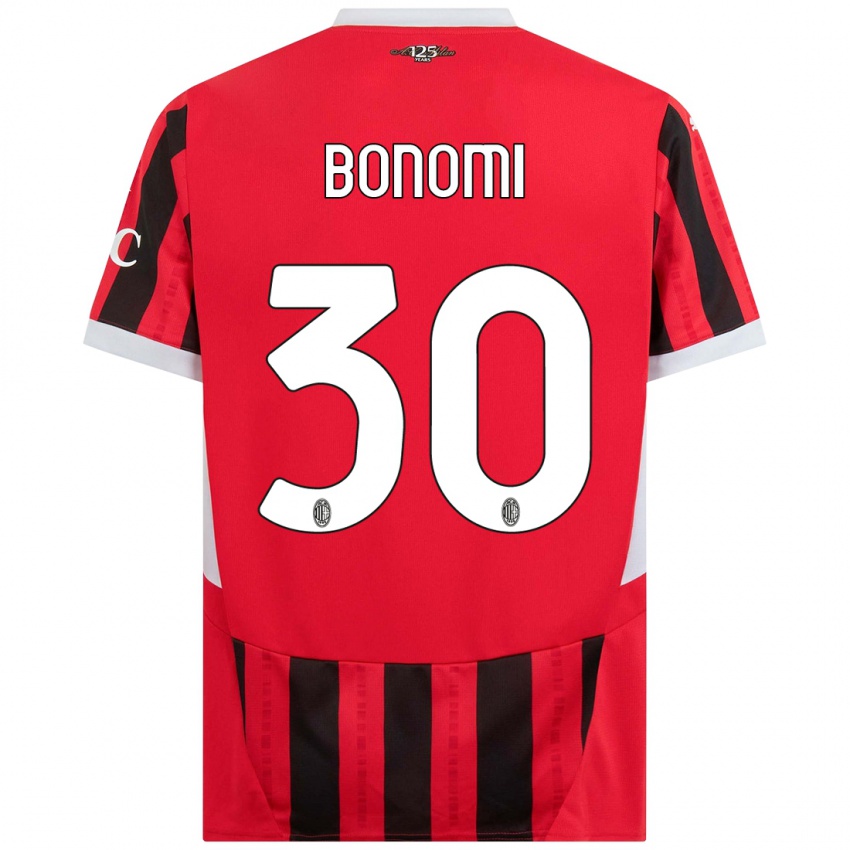 Kinder Alessandro Bonomi #30 Rot Schwarz Heimtrikot Trikot 2024/25 T-Shirt