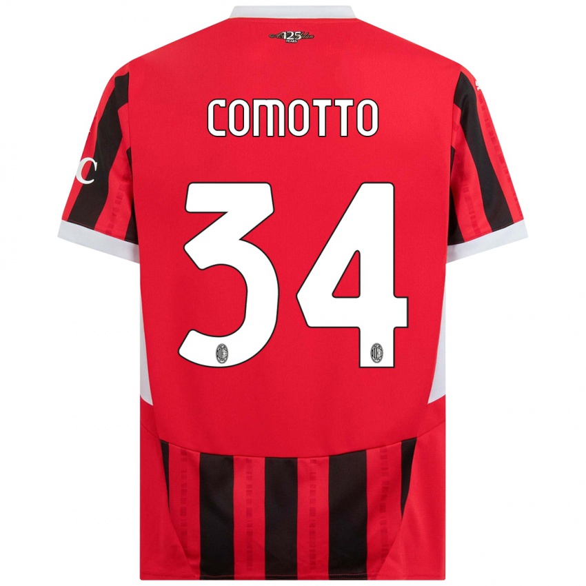 Kinder Christian Comotto #34 Rot Schwarz Heimtrikot Trikot 2024/25 T-Shirt