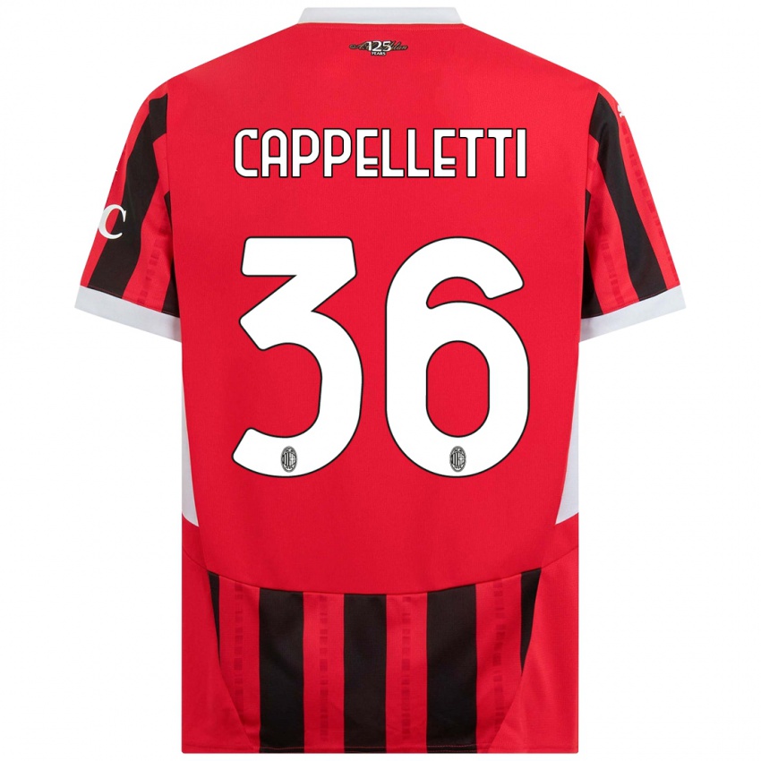 Kinder Mattia Cappelletti #36 Rot Schwarz Heimtrikot Trikot 2024/25 T-Shirt