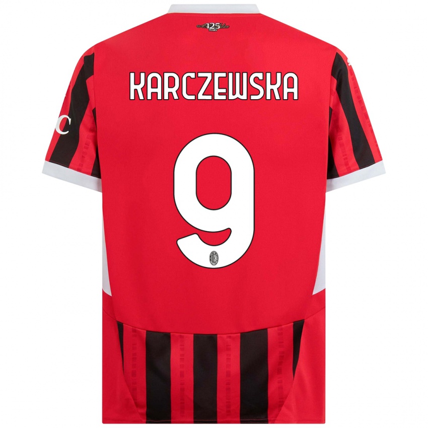 Kinder Nikola Karczewska #9 Rot Schwarz Heimtrikot Trikot 2024/25 T-Shirt