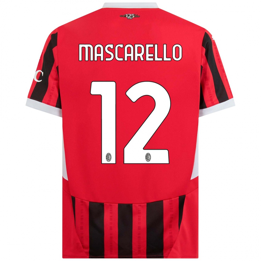 Kinder Marta Mascarello #12 Rot Schwarz Heimtrikot Trikot 2024/25 T-Shirt