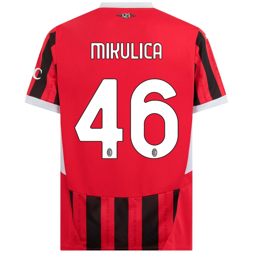 Kinder Petra Mikulica #46 Rot Schwarz Heimtrikot Trikot 2024/25 T-Shirt