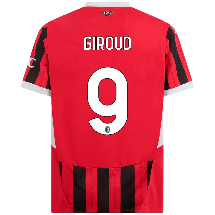 Kinder Olivier Giroud #9 Rot Schwarz Heimtrikot Trikot 2024/25 T-Shirt