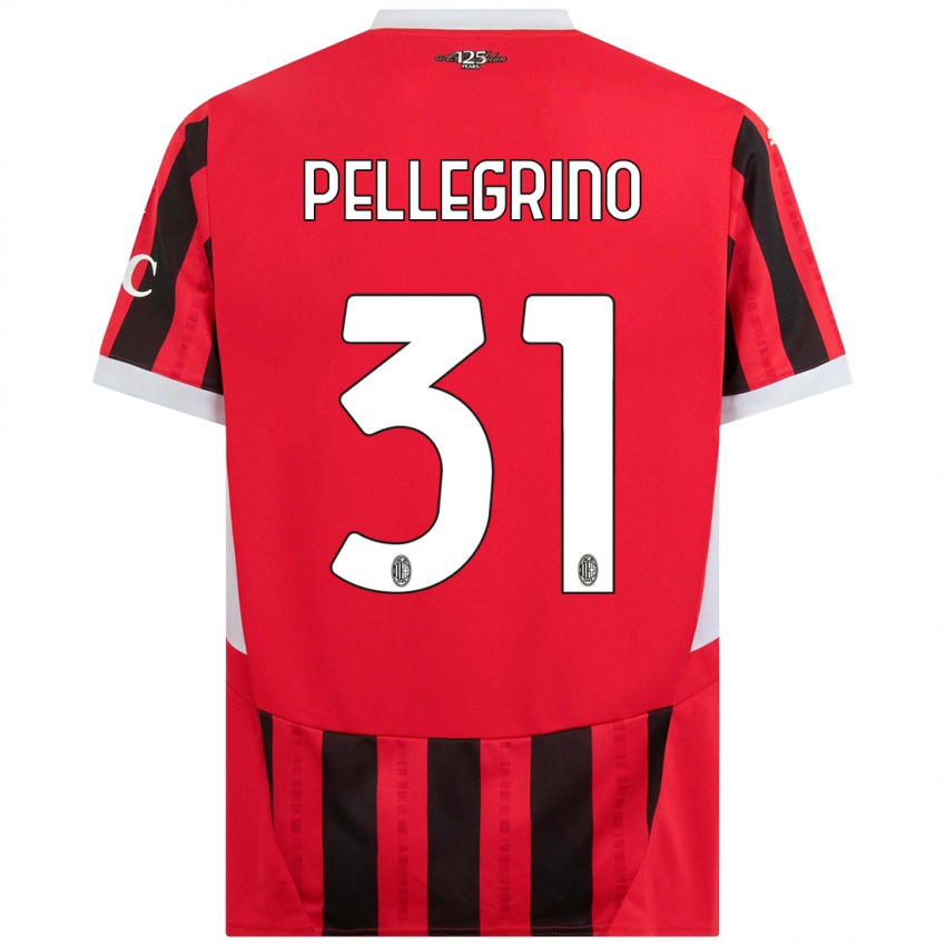 Kinder Marco Pellegrino #31 Rot Schwarz Heimtrikot Trikot 2024/25 T-Shirt