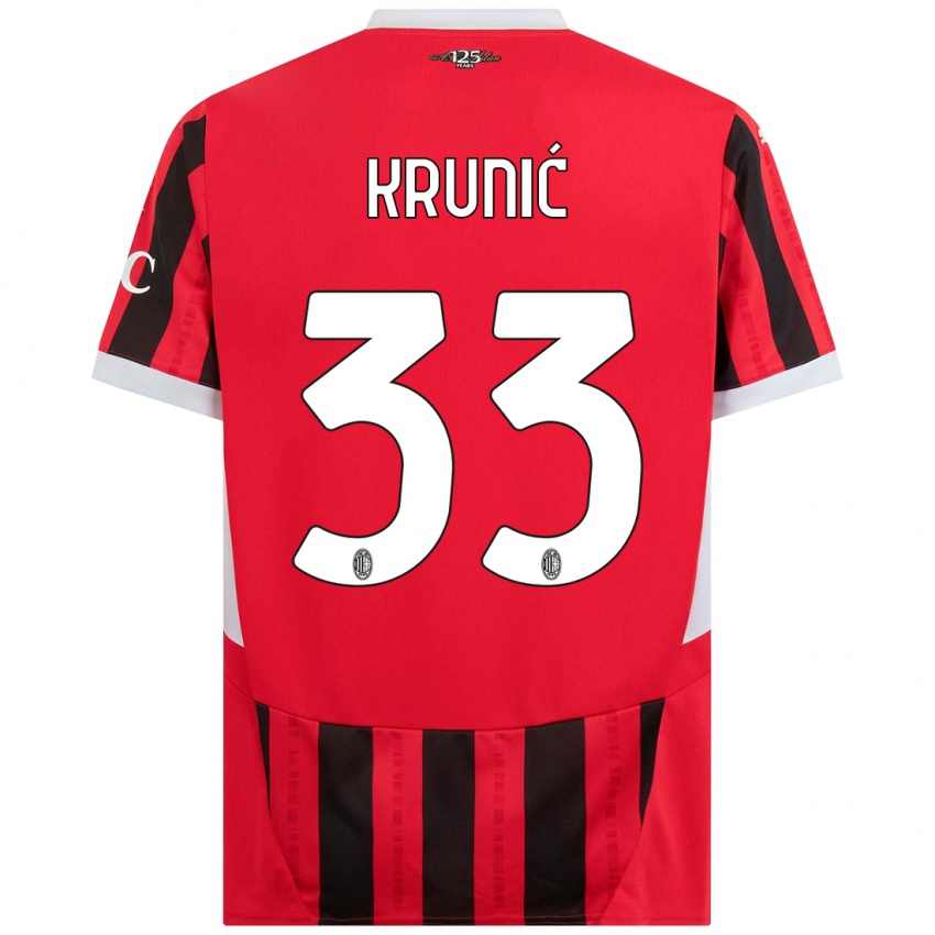 Kinder Rade Krunic #33 Rot Schwarz Heimtrikot Trikot 2024/25 T-Shirt