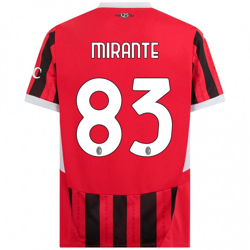 Kinder Antonio Mirante #83 Rot Schwarz Heimtrikot Trikot 2024/25 T-Shirt