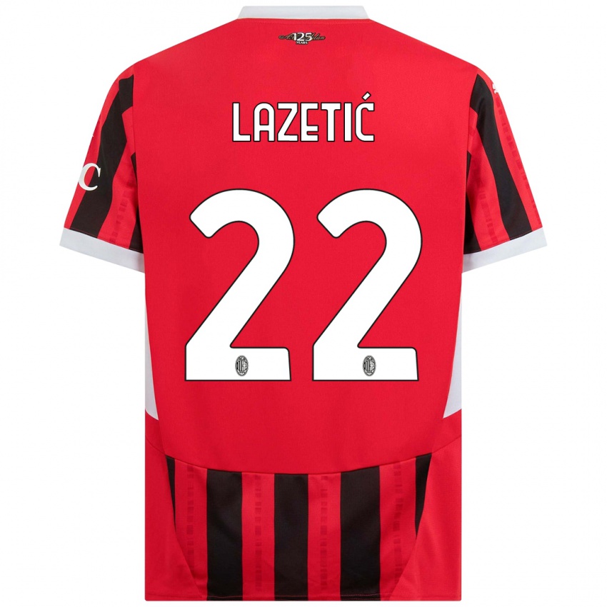 Kinder Marko Lazetic #22 Rot Schwarz Heimtrikot Trikot 2024/25 T-Shirt