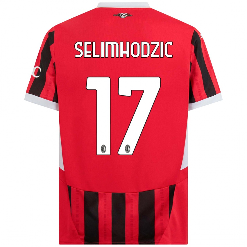 Kinder Noa Selimhodzic #17 Rot Schwarz Heimtrikot Trikot 2024/25 T-Shirt