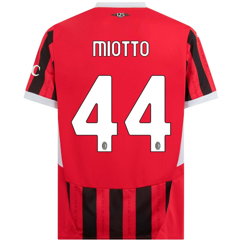 Kinder Giorgia Miotto #44 Rot Schwarz Heimtrikot Trikot 2024/25 T-Shirt