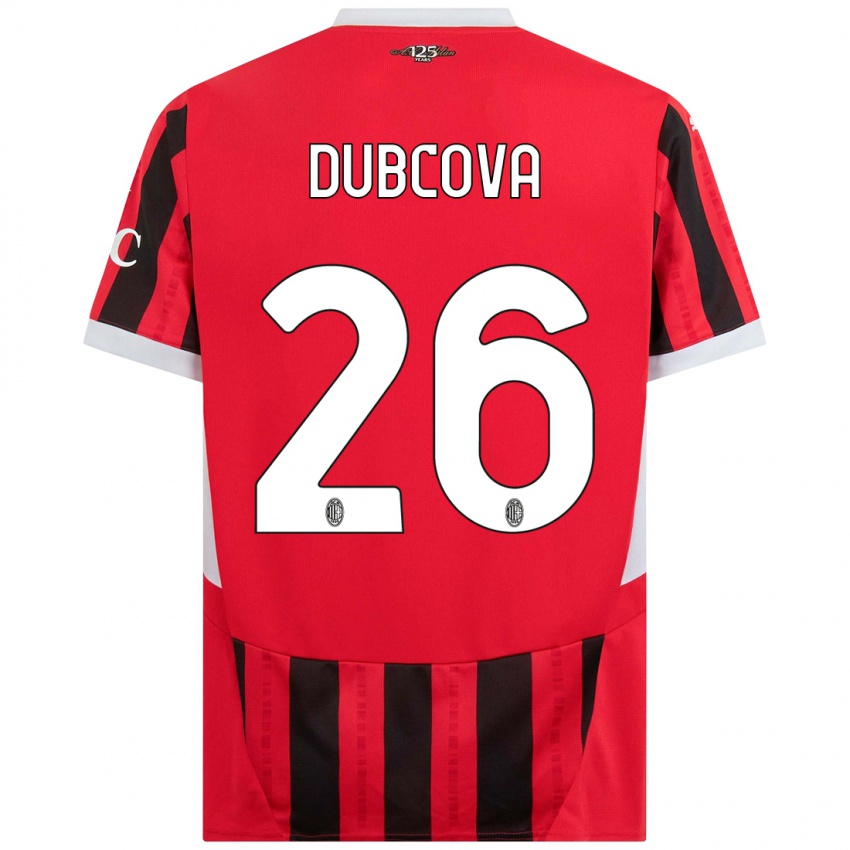 Kinder Michaela Dubcova #26 Rot Schwarz Heimtrikot Trikot 2024/25 T-Shirt