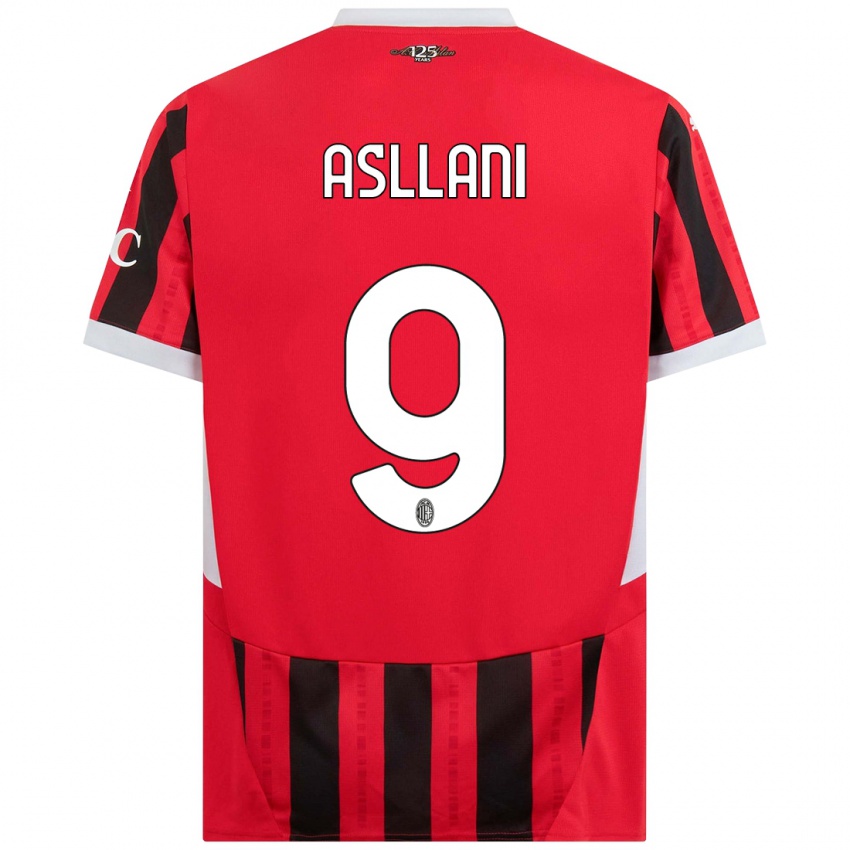 Kinder Kosovare Asllani #9 Rot Schwarz Heimtrikot Trikot 2024/25 T-Shirt