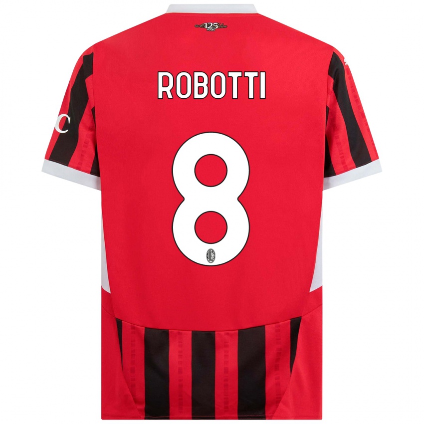 Kinder Giovanni Robotti #8 Rot Schwarz Heimtrikot Trikot 2024/25 T-Shirt