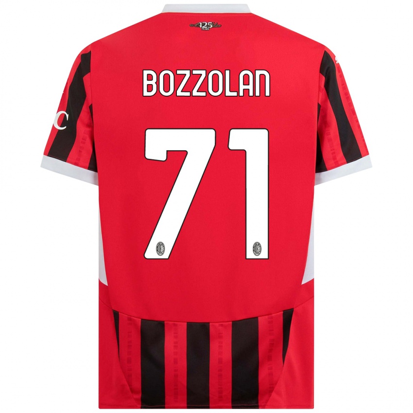 Kinder Andrea Bozzolan #71 Rot Schwarz Heimtrikot Trikot 2024/25 T-Shirt