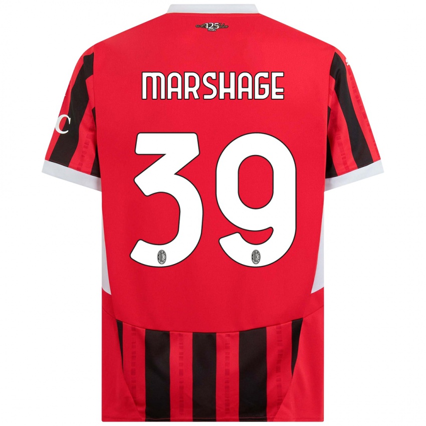 Kinder Wilgot Marshage #39 Rot Schwarz Heimtrikot Trikot 2024/25 T-Shirt