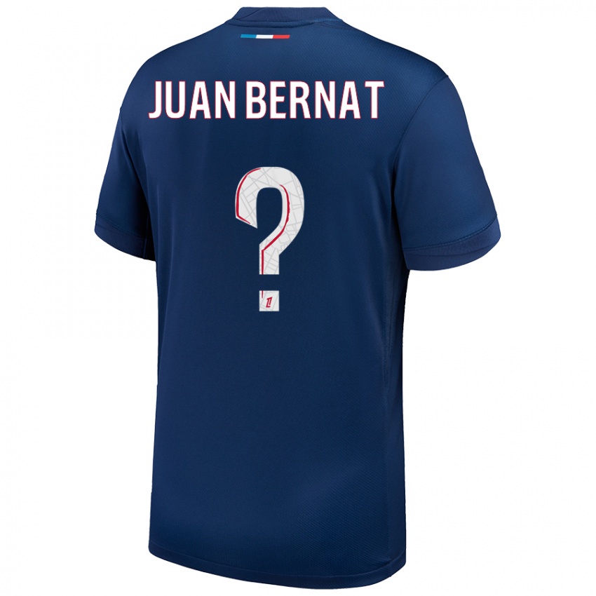 Kinder Juan Bernat #0 Marineblau Weiß Heimtrikot Trikot 2024/25 T-Shirt