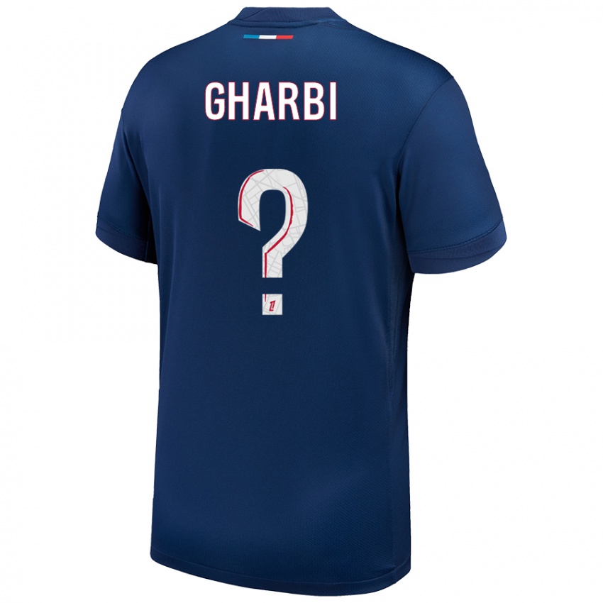 Kinder Ismael Gharbi #0 Marineblau Weiß Heimtrikot Trikot 2024/25 T-Shirt