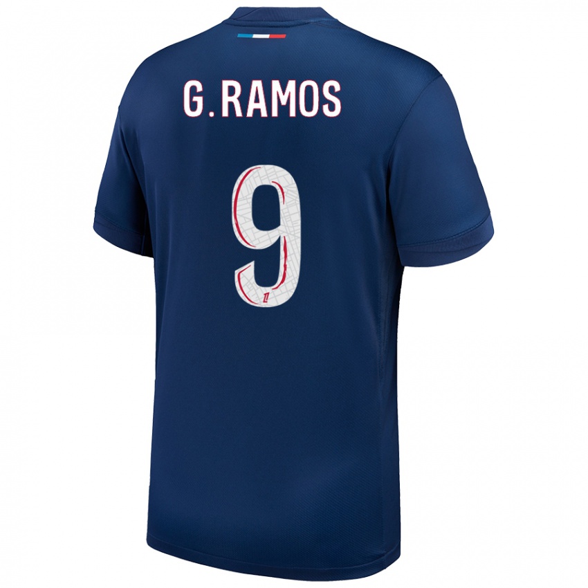 Kinder Gonçalo Ramos #9 Marineblau Weiß Heimtrikot Trikot 2024/25 T-Shirt