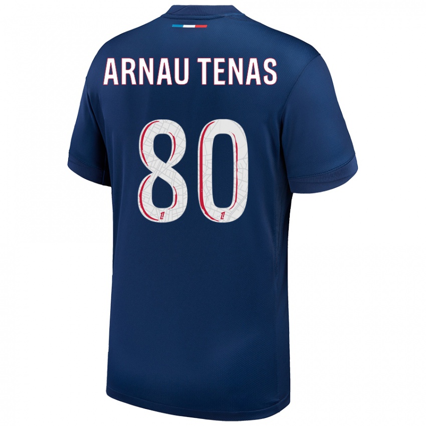 Kinder Arnau Tenas #80 Marineblau Weiß Heimtrikot Trikot 2024/25 T-Shirt