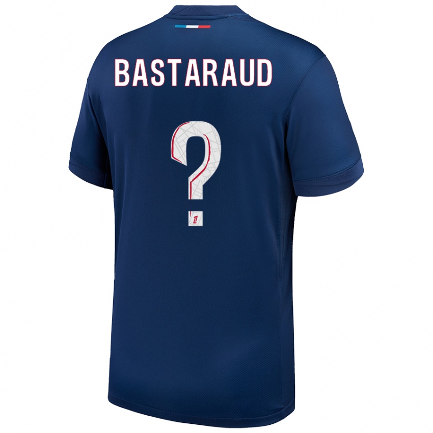 Kinder Yanis Bastaraud #0 Marineblau Weiß Heimtrikot Trikot 2024/25 T-Shirt