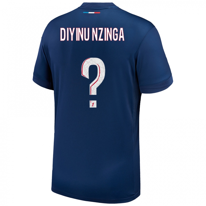 Kinder Vainqueur Diyinu Nzinga #0 Marineblau Weiß Heimtrikot Trikot 2024/25 T-Shirt