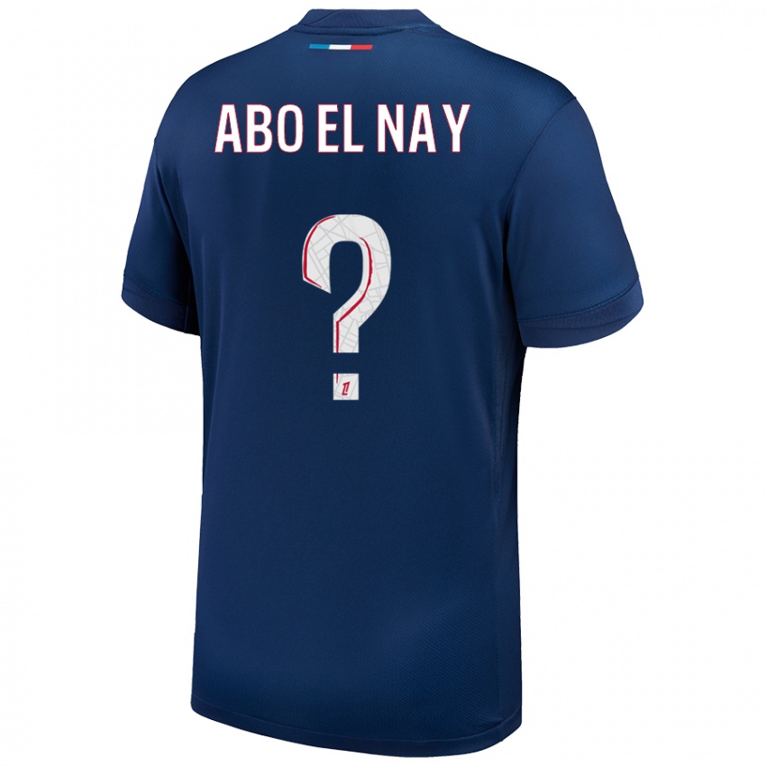 Kinder Rayan Abo El Nay #0 Marineblau Weiß Heimtrikot Trikot 2024/25 T-Shirt