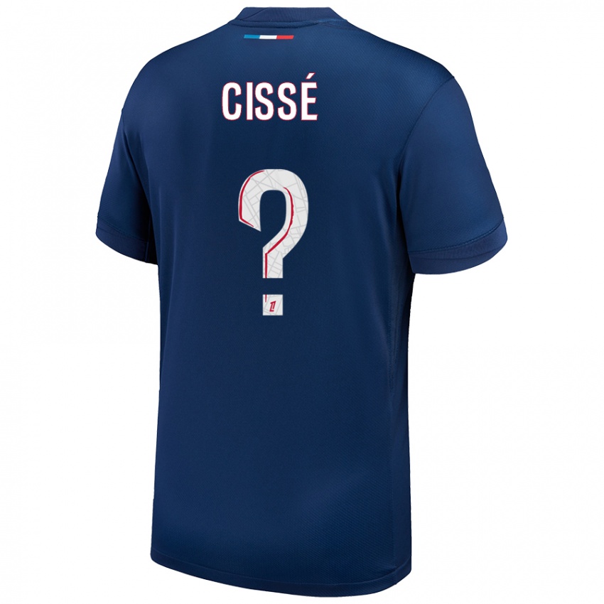 Kinder Mory Cissé #0 Marineblau Weiß Heimtrikot Trikot 2024/25 T-Shirt