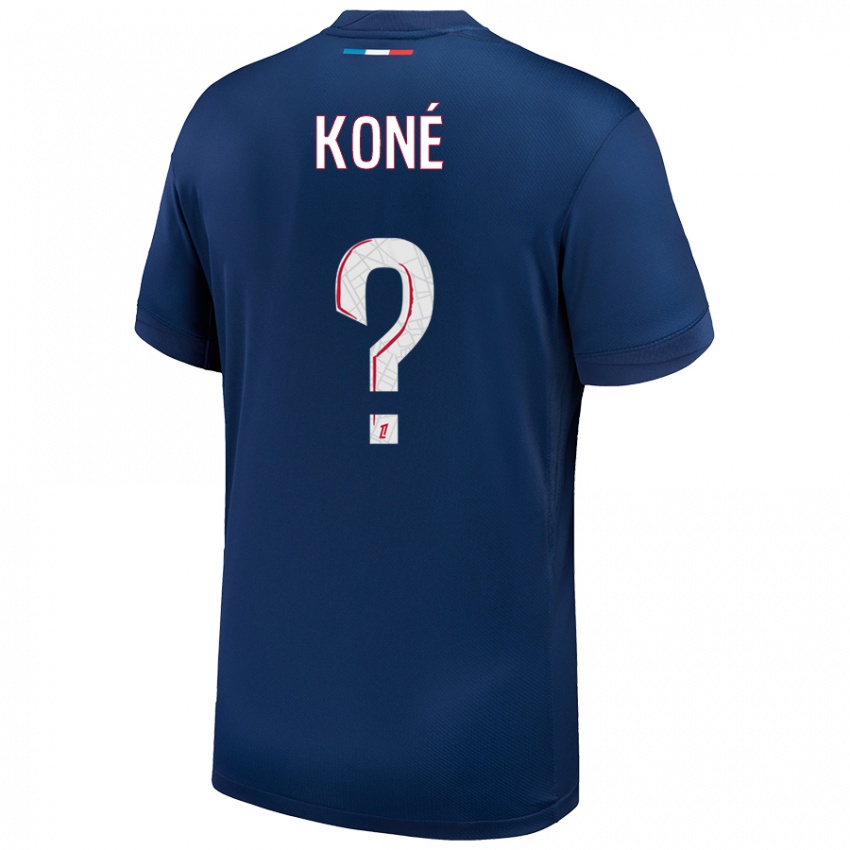 Kinder Zanga Koné #0 Marineblau Weiß Heimtrikot Trikot 2024/25 T-Shirt