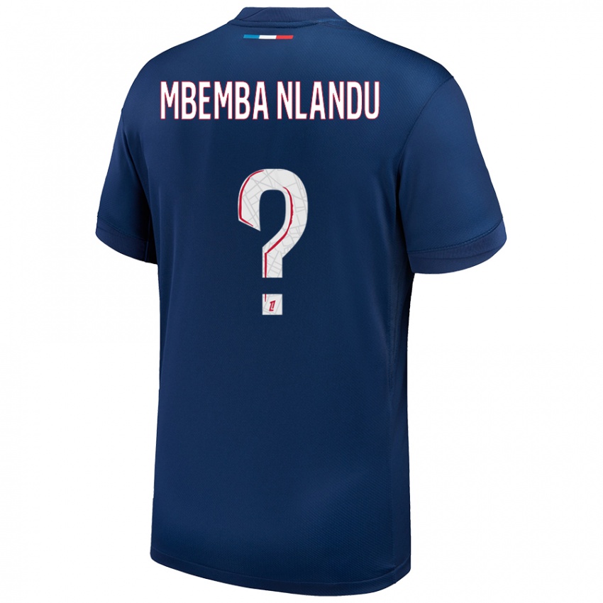 Kinder Emmanuel Mbemba Nlandu #0 Marineblau Weiß Heimtrikot Trikot 2024/25 T-Shirt