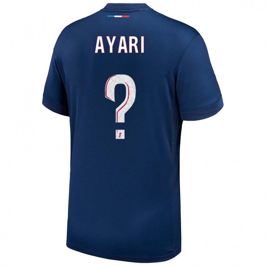 Kinder Adam Ayari #0 Marineblau Weiß Heimtrikot Trikot 2024/25 T-Shirt