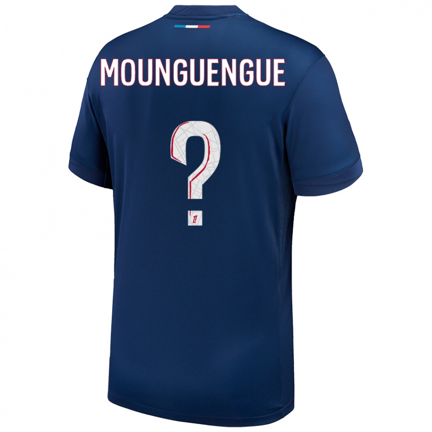 Kinder Pierre Mounguengue #0 Marineblau Weiß Heimtrikot Trikot 2024/25 T-Shirt