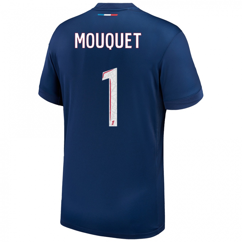 Kinder Louis Mouquet #1 Marineblau Weiß Heimtrikot Trikot 2024/25 T-Shirt