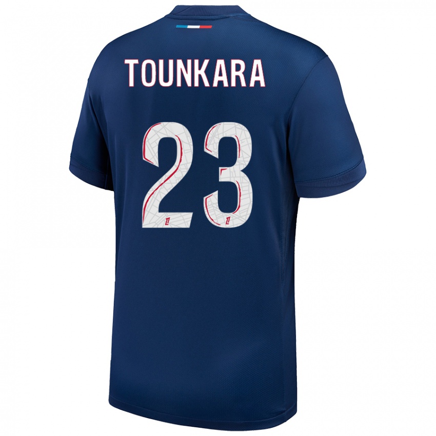 Kinder Aïssatou Tounkara #23 Marineblau Weiß Heimtrikot Trikot 2024/25 T-Shirt