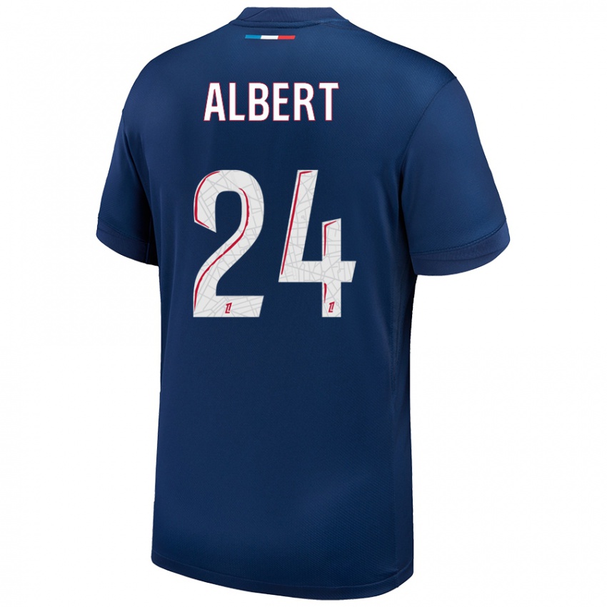 Kinder Korbin Albert #24 Marineblau Weiß Heimtrikot Trikot 2024/25 T-Shirt