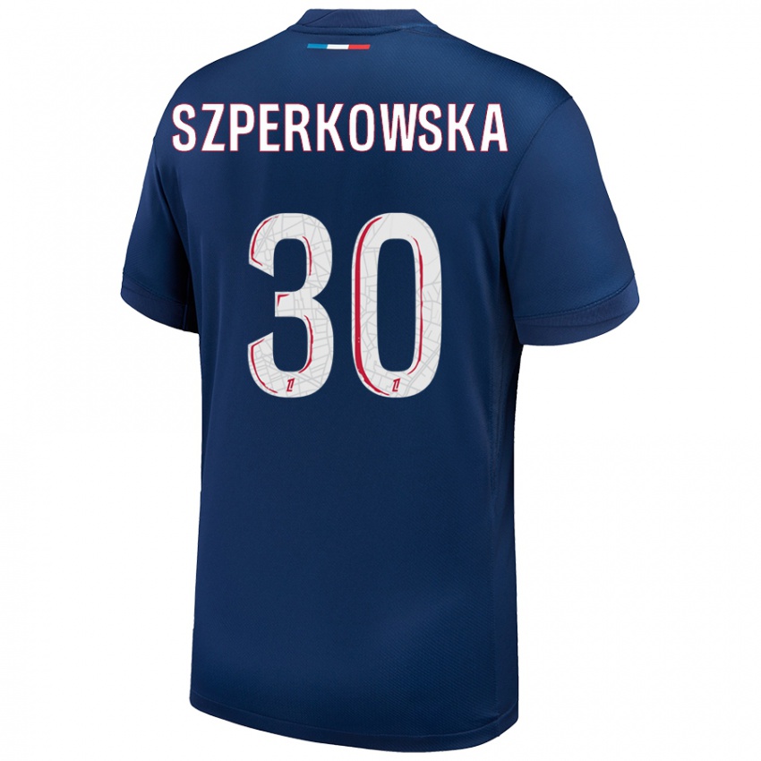 Kinder Oliwia Szperkowska #30 Marineblau Weiß Heimtrikot Trikot 2024/25 T-Shirt