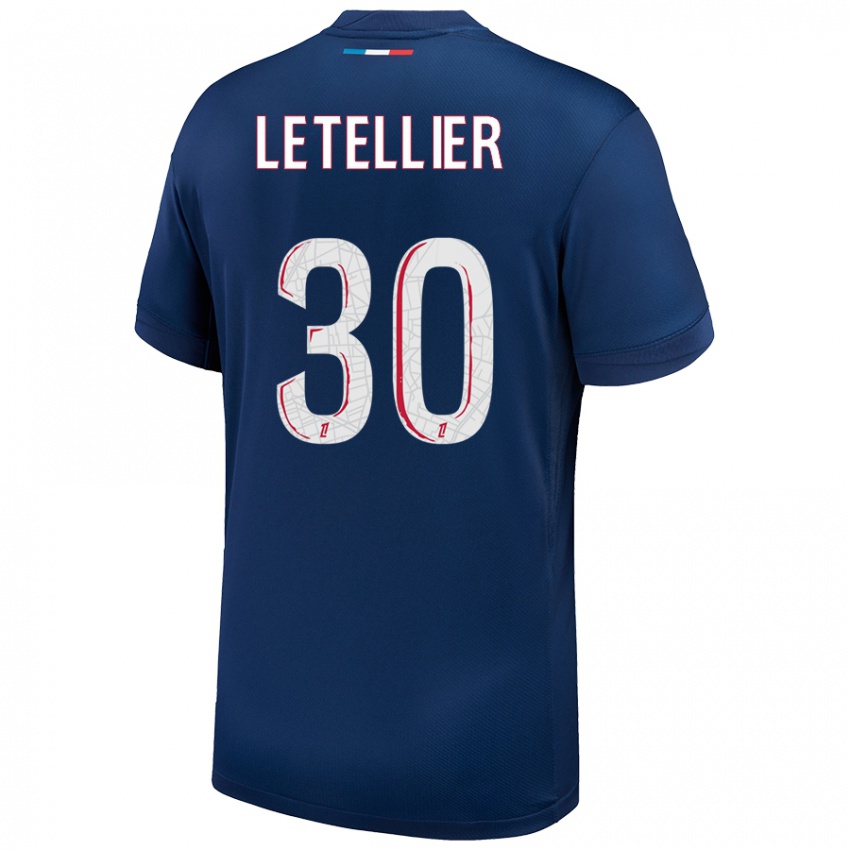 Kinder Alexandre Letellier #30 Marineblau Weiß Heimtrikot Trikot 2024/25 T-Shirt