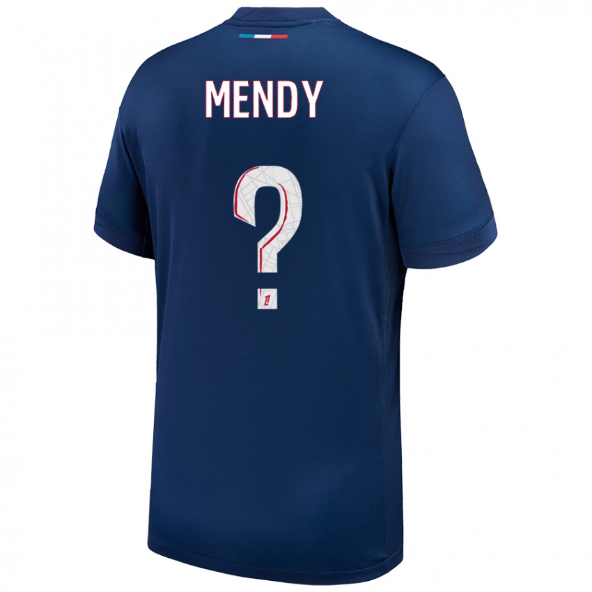 Kinder Tony Mendy #0 Marineblau Weiß Heimtrikot Trikot 2024/25 T-Shirt