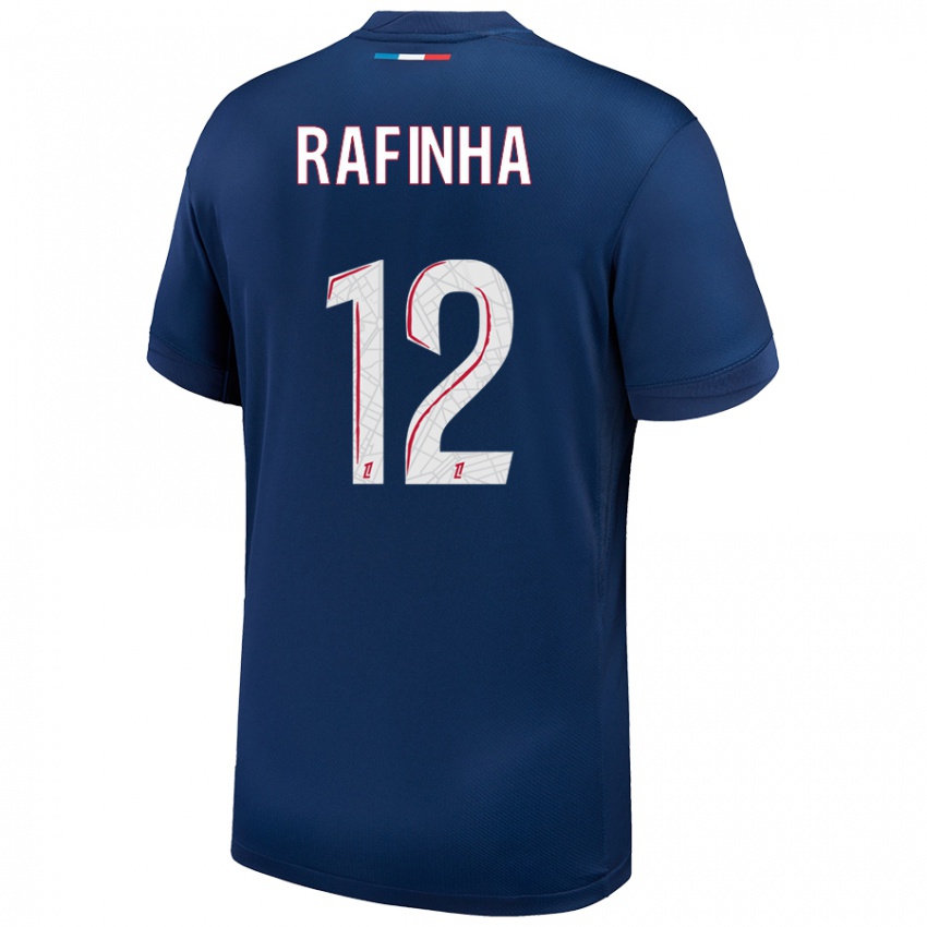 Kinder Rafinha #12 Marineblau Weiß Heimtrikot Trikot 2024/25 T-Shirt