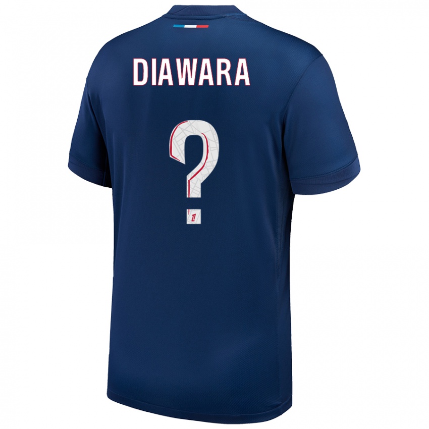 Kinder Lahna Diawara #0 Marineblau Weiß Heimtrikot Trikot 2024/25 T-Shirt