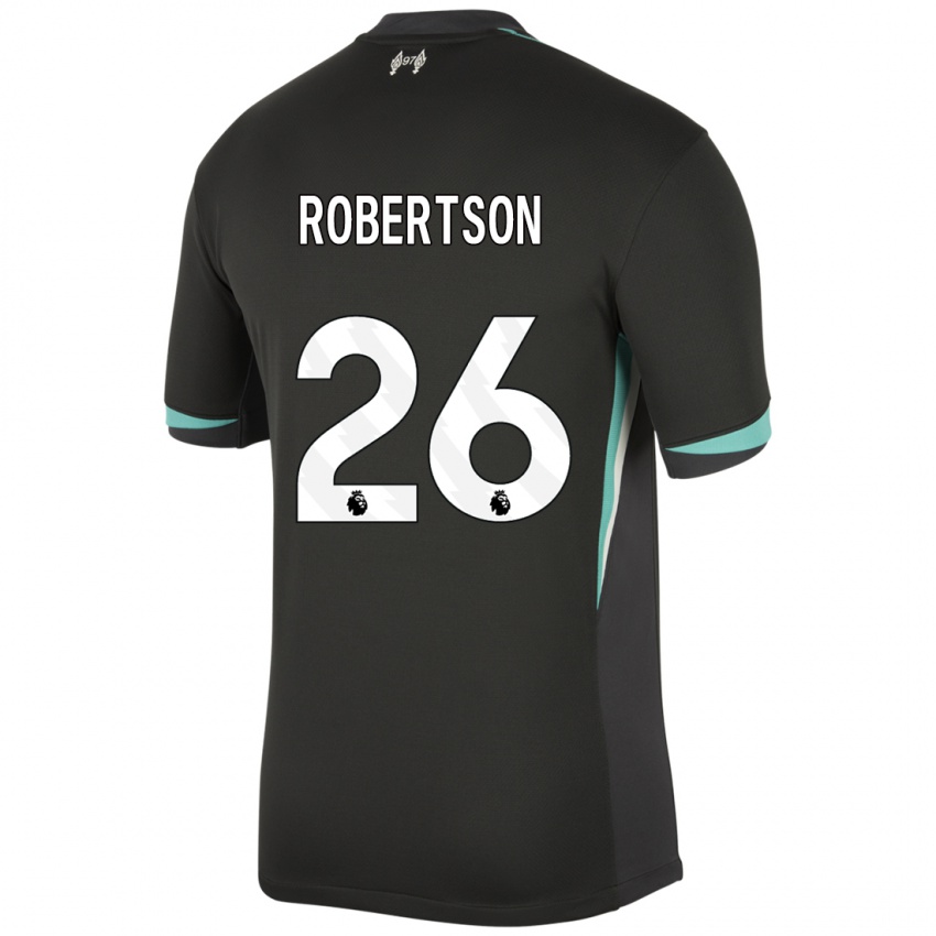 Kinder Andrew Robertson #26 Schwarz Anthrazitweiß Auswärtstrikot Trikot 2024/25 T-Shirt