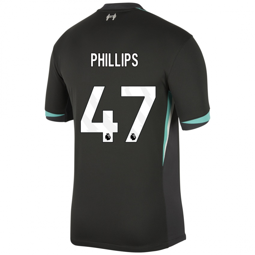 Kinder Nathaniel Phillips #47 Schwarz Anthrazitweiß Auswärtstrikot Trikot 2024/25 T-Shirt