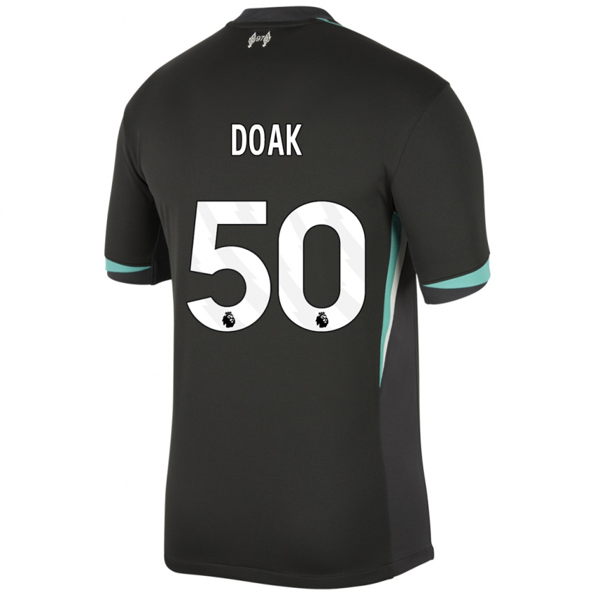 Kinder Ben Doak #50 Schwarz Anthrazitweiß Auswärtstrikot Trikot 2024/25 T-Shirt