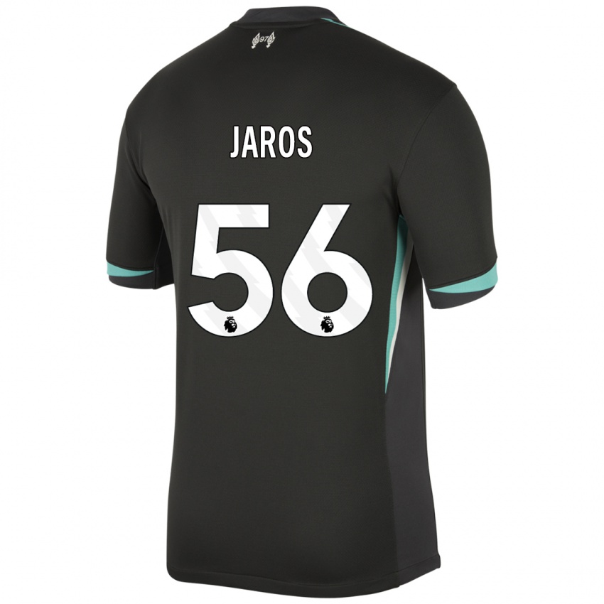 Kinder Vitezslav Jaros #56 Schwarz Anthrazitweiß Auswärtstrikot Trikot 2024/25 T-Shirt