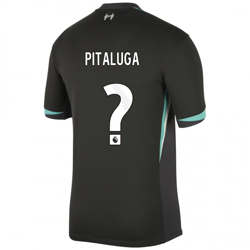 Kinder Marcelo Pitaluga #0 Schwarz Anthrazitweiß Auswärtstrikot Trikot 2024/25 T-Shirt