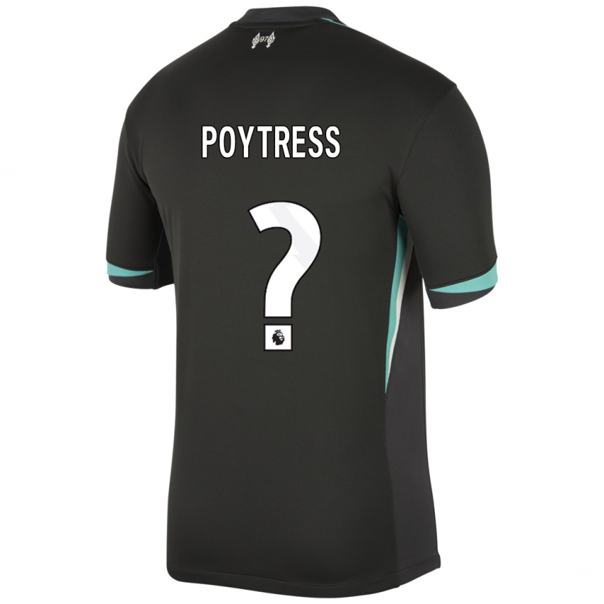 Kinder Jacob Poytress #0 Schwarz Anthrazitweiß Auswärtstrikot Trikot 2024/25 T-Shirt