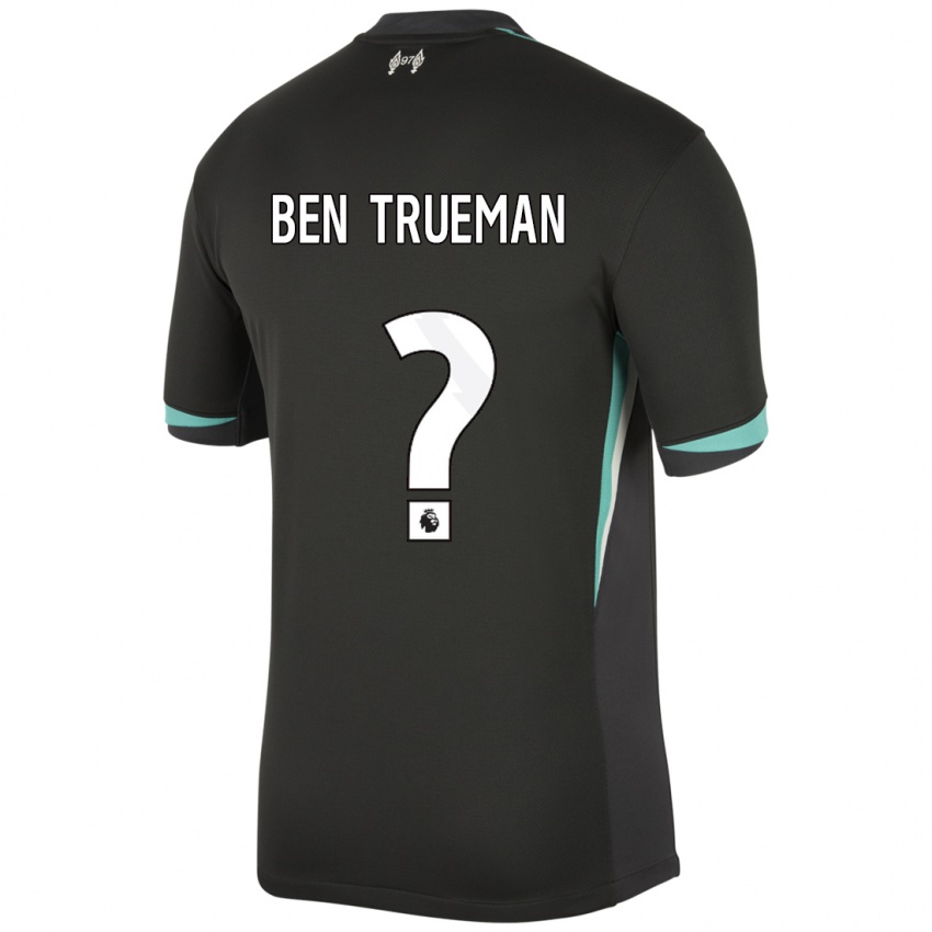 Kinder Ben Trueman #0 Schwarz Anthrazitweiß Auswärtstrikot Trikot 2024/25 T-Shirt