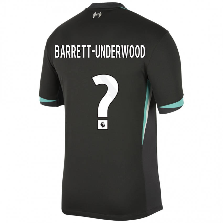 Kinder Keehan Barrett-Underwood #0 Schwarz Anthrazitweiß Auswärtstrikot Trikot 2024/25 T-Shirt